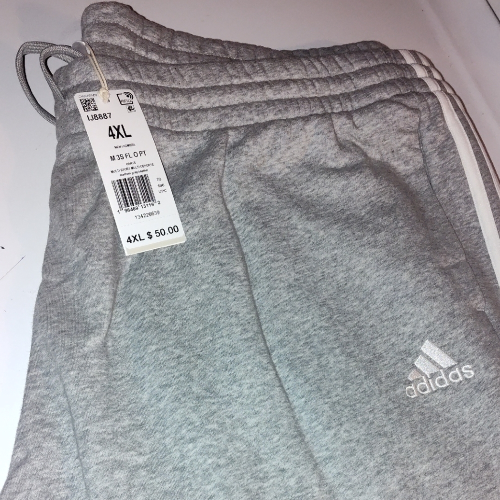 adidas Gray Sweatpants with White Stripes